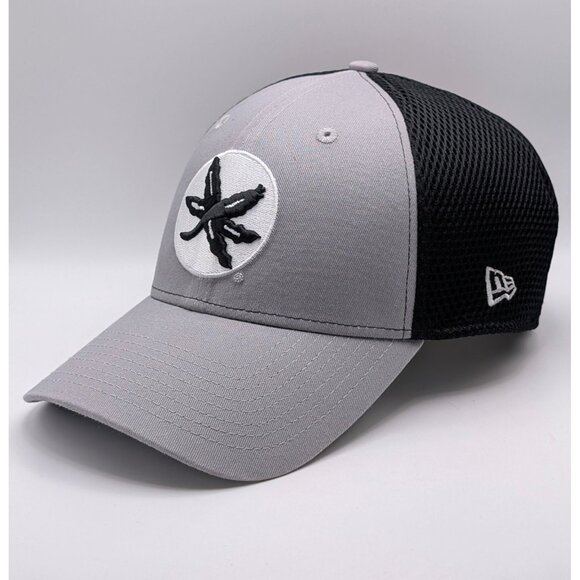 Ohio State Buckeyes New Era 39THIRTY Fitted Hat Buckeye Leaf Large/XL OSU Gray - Picture 1 of 5